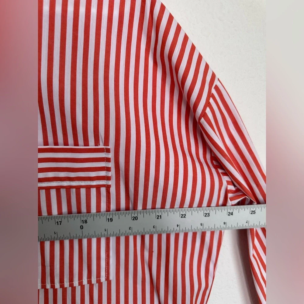 NWT KARLIE stripe poplin pocket maxi shirt‎ dress in red Small - Picture 11 of 16
